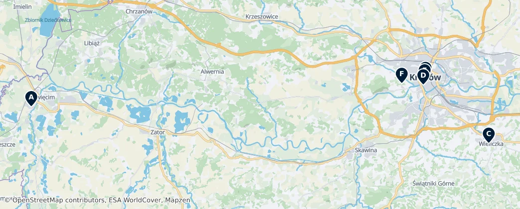 Map of Lesser Poland Voivodeship