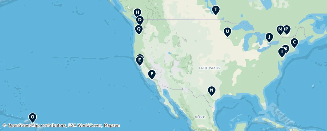 Map of North America