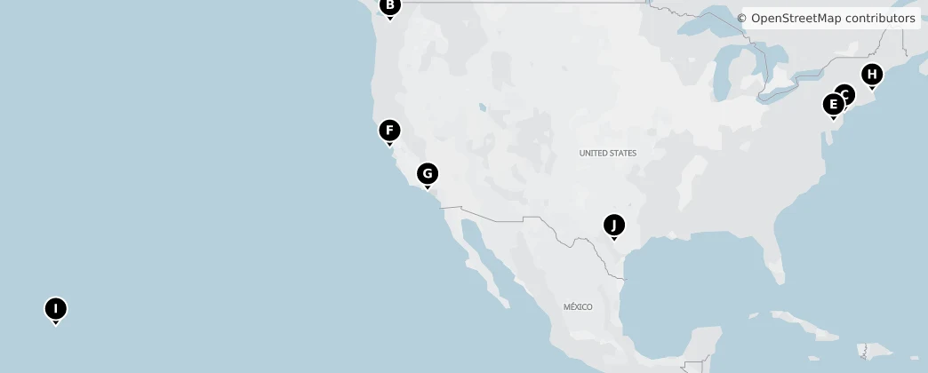 Map of United States of America