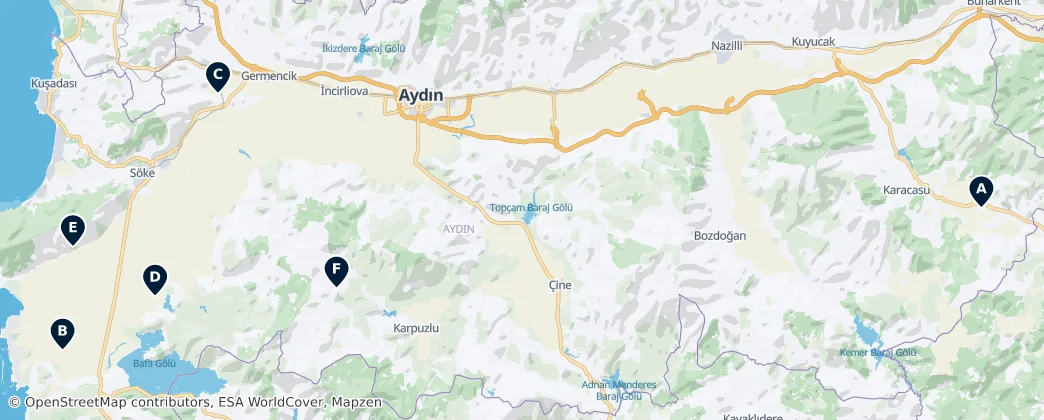 Map of Aydın