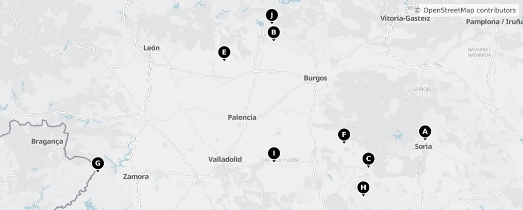 Map of Castile and León