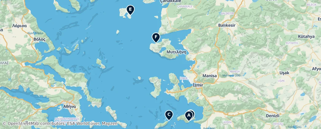 Map of Northern Aegean