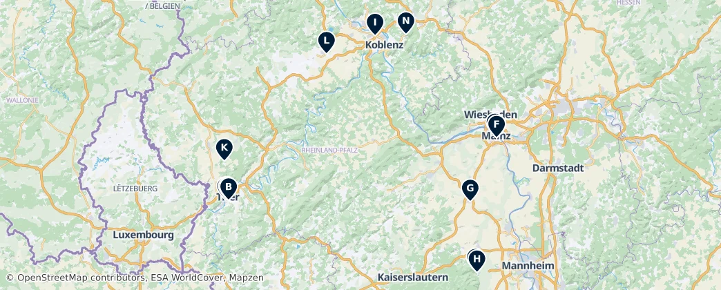 Map of Rhineland-Palatinate