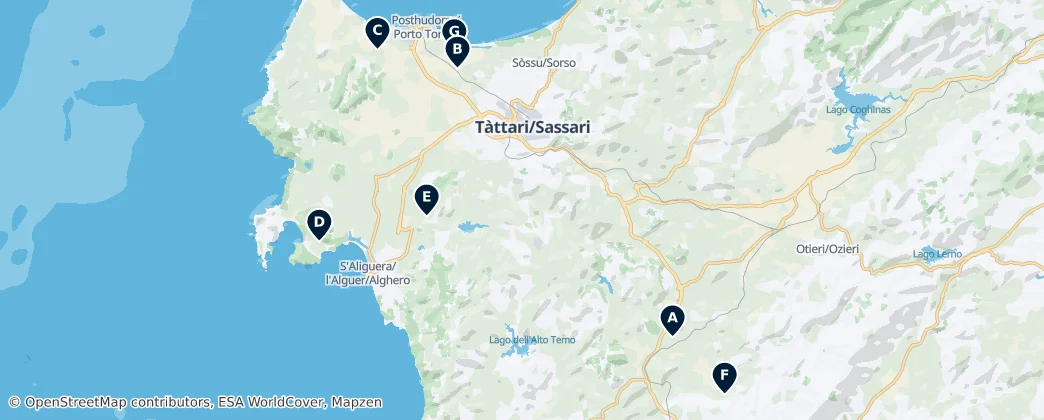 Map of Sassari