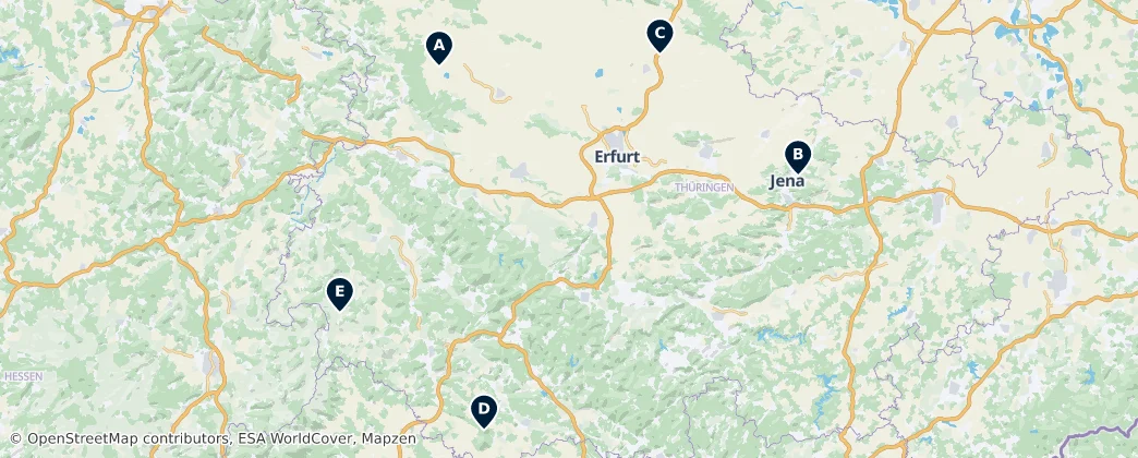 Map of Thuringia