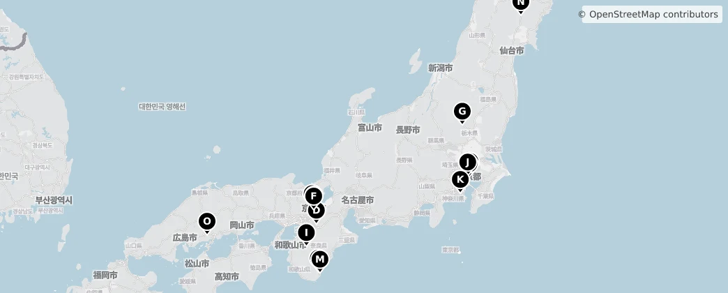 Map of Honshu