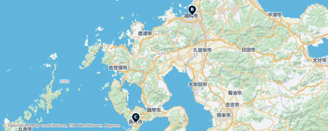 Map of Kyushu