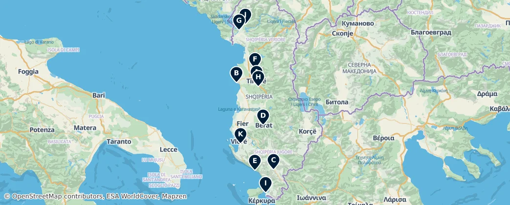 Map of Albania