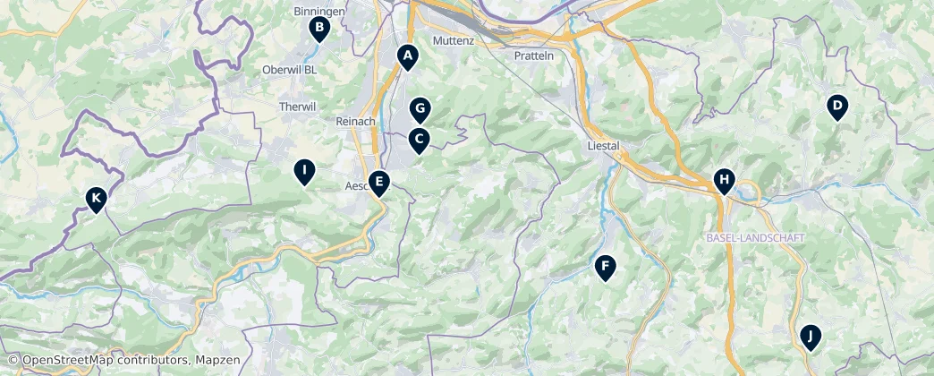 Map of Basel-Landschaft