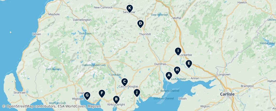 Map of Dumfries and Galloway