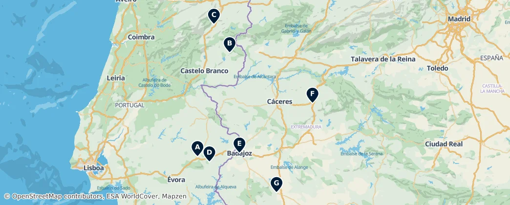 Map of Extremadura