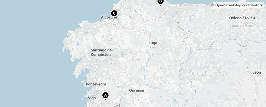 Map of Galicia