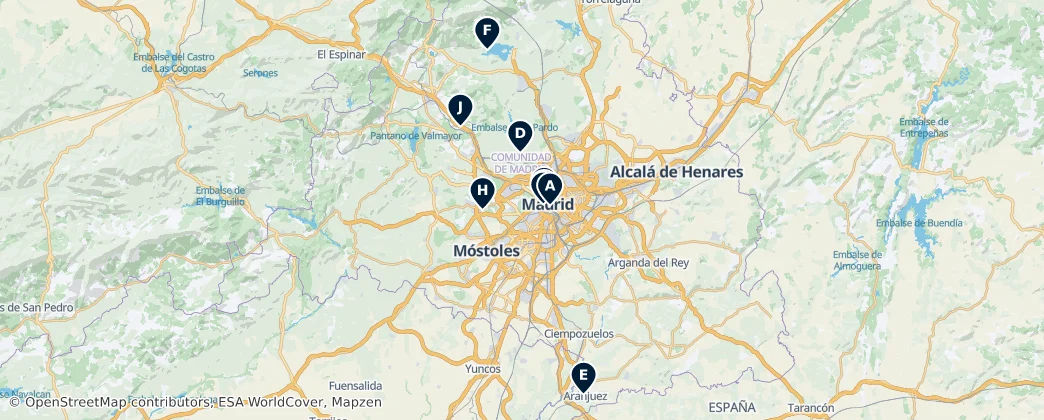 Map of Provincia Eclesiástica de Madrid