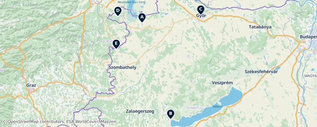 Map of Western Transdanubia