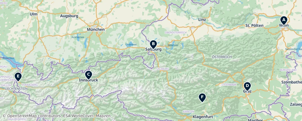 Map of Austria