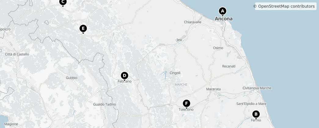 Map of Marche