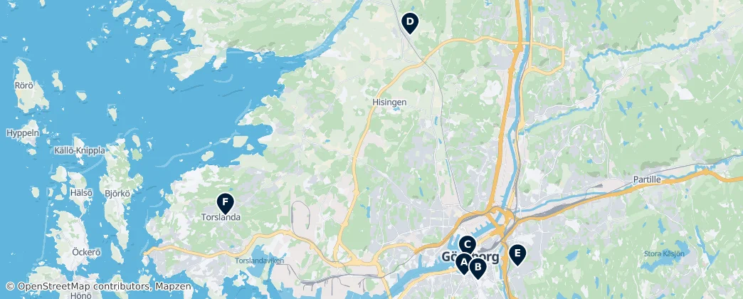 Map of Gothenburg Municipality