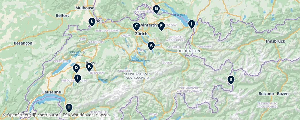 Map of Switzerland