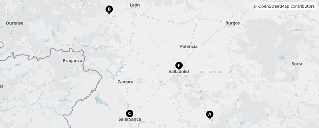 Map of Castile and León