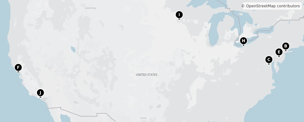 Map of United States of America