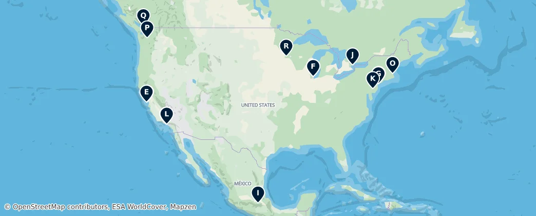 Map of North America