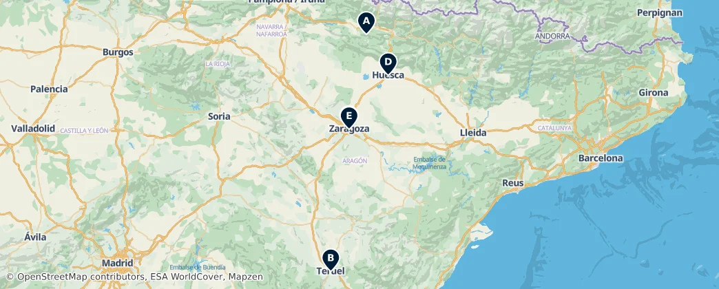 Map of Aragon