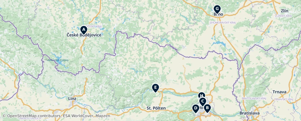 Map of Lower Austria