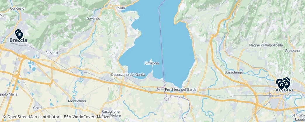 Map of Garda Mountains