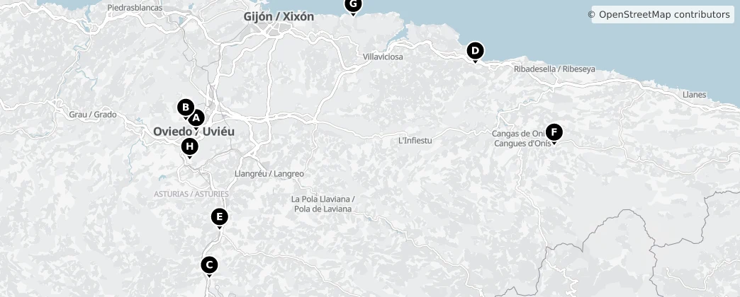 Map of Principality of Asturias