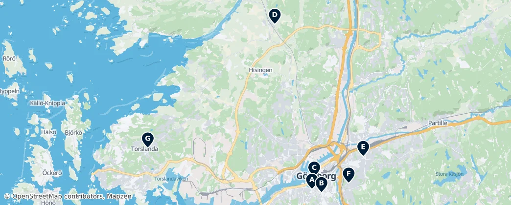 Map of Gothenburg Municipality