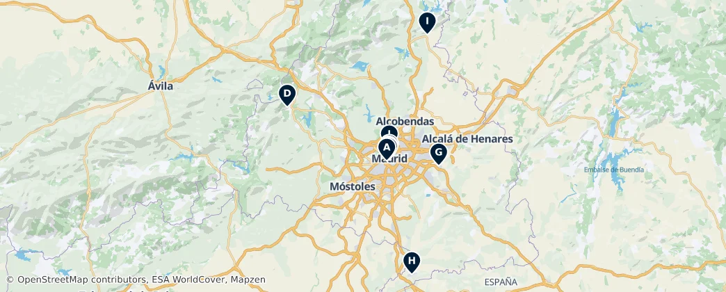 Map of Provincia Eclesiástica de Madrid