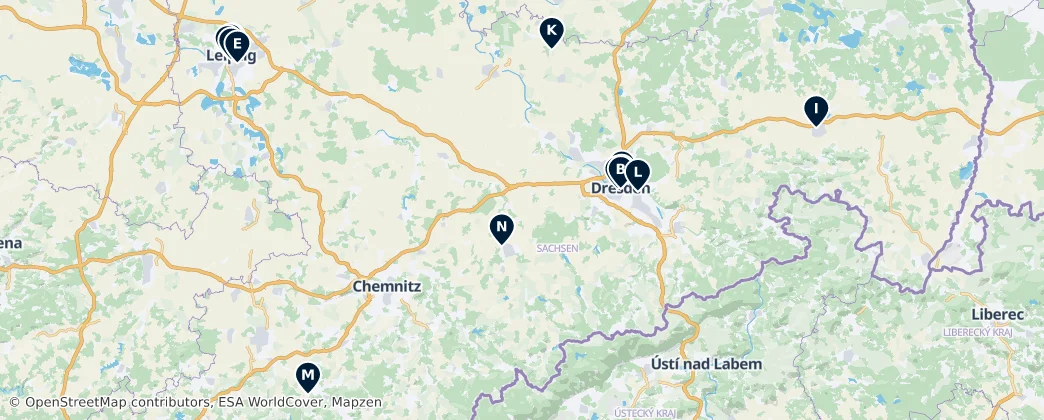 Map of Saxony