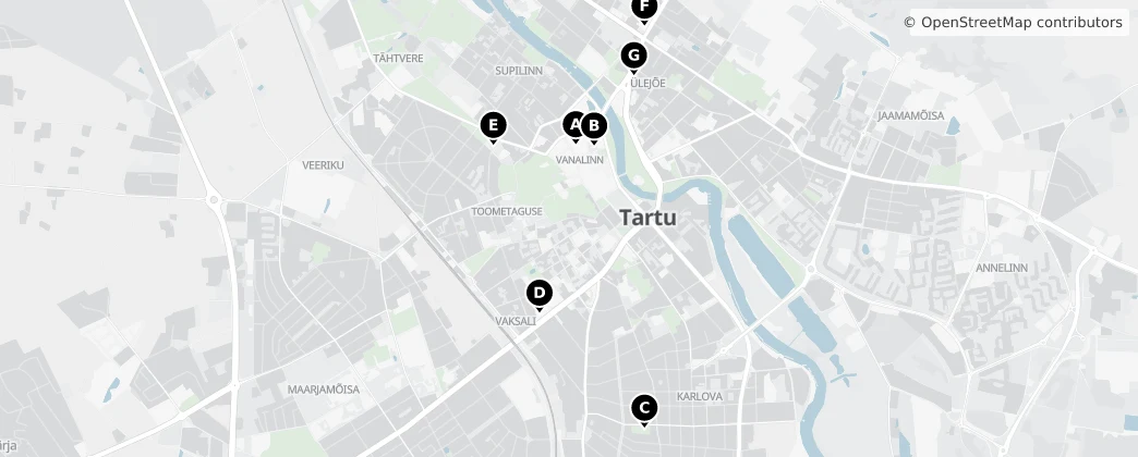 Map of Tartu