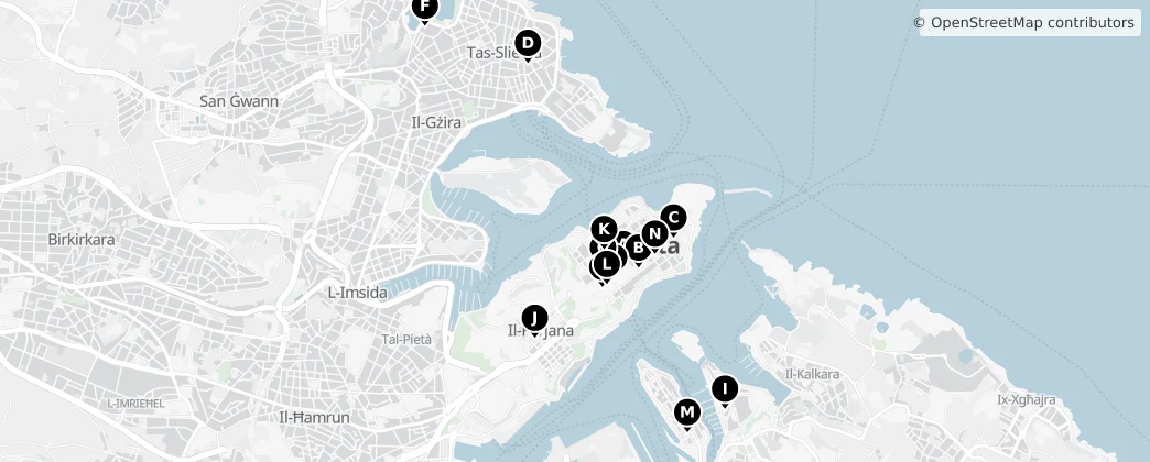 Map of Valletta