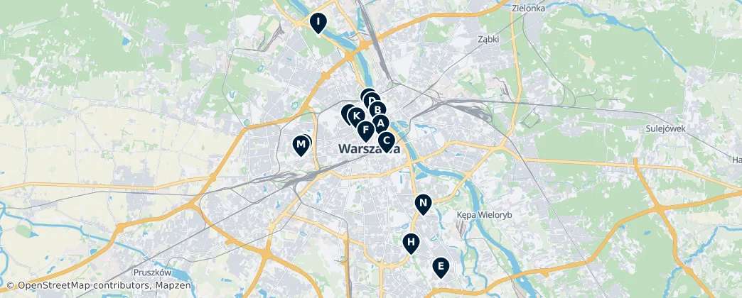 Map of Warsaw