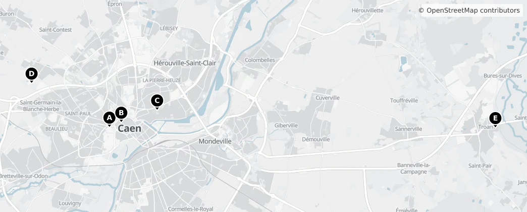 Map of Arrondissement of Caen