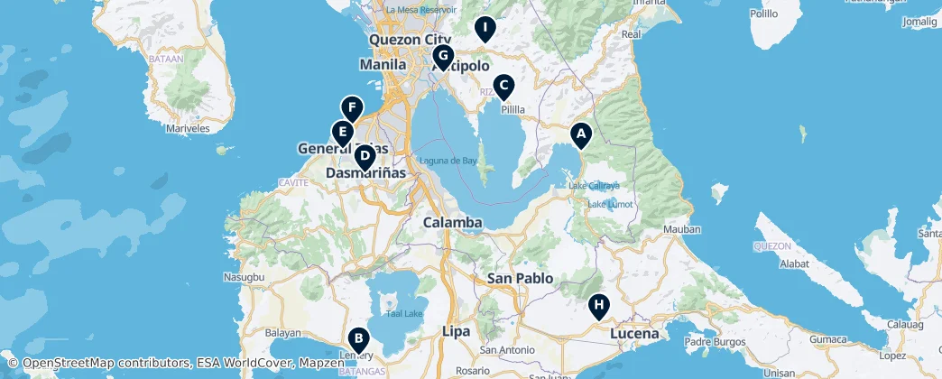 Map of Calabarzon