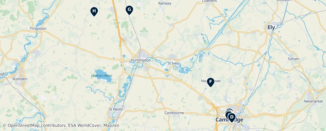 Map of Cambridgeshire