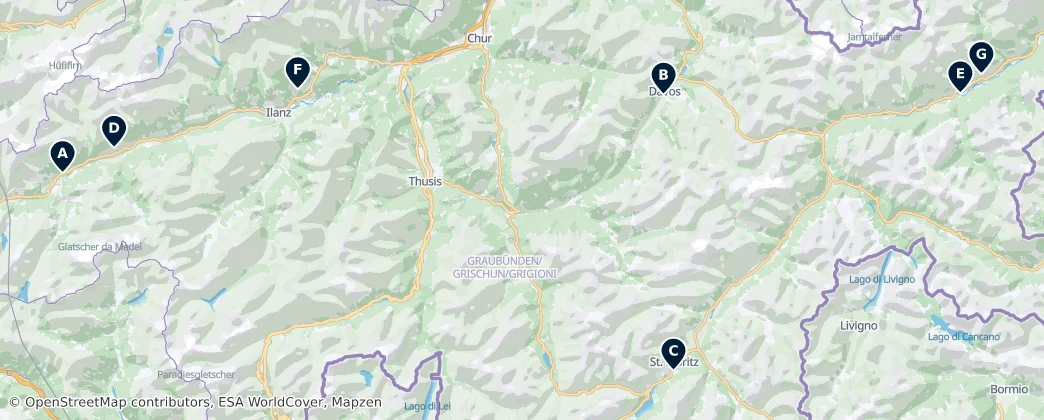 Map of Grisons