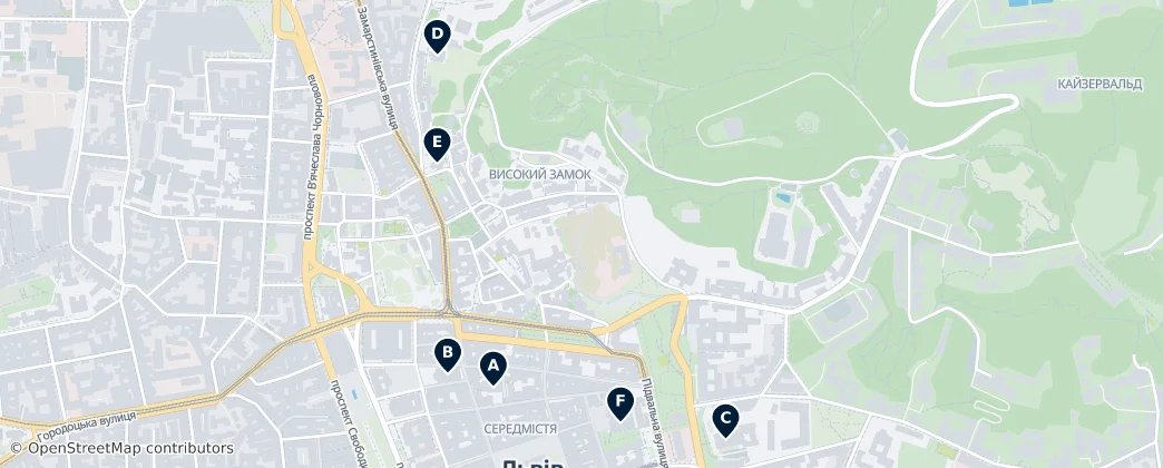 Map of Halytskyi District, Lviv