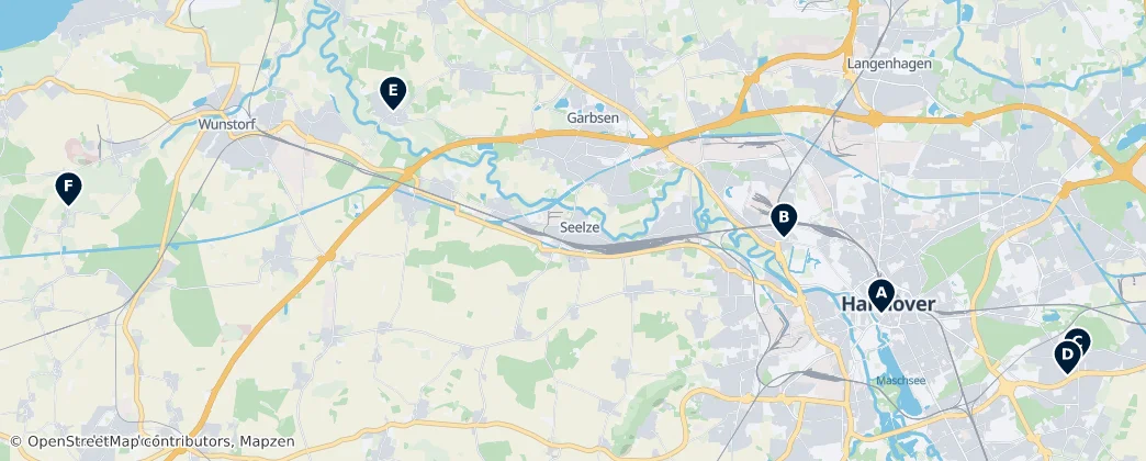 Map of Hanover Region
