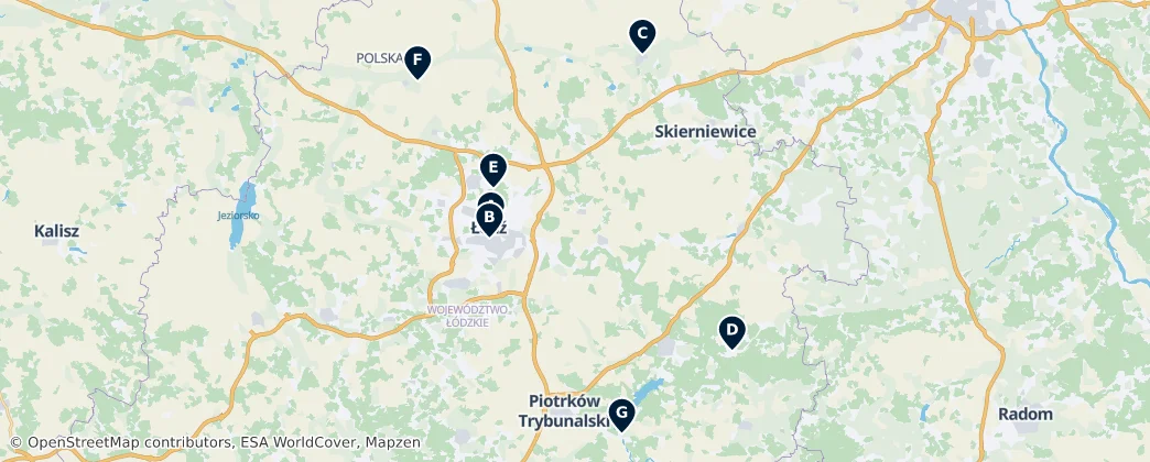 Map of Łódź