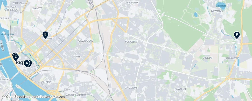 Map of Riga