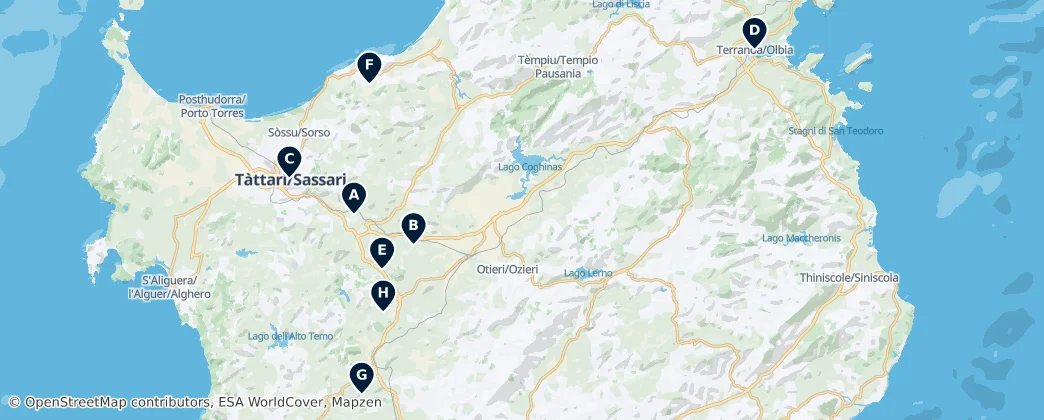 Map of Sassari