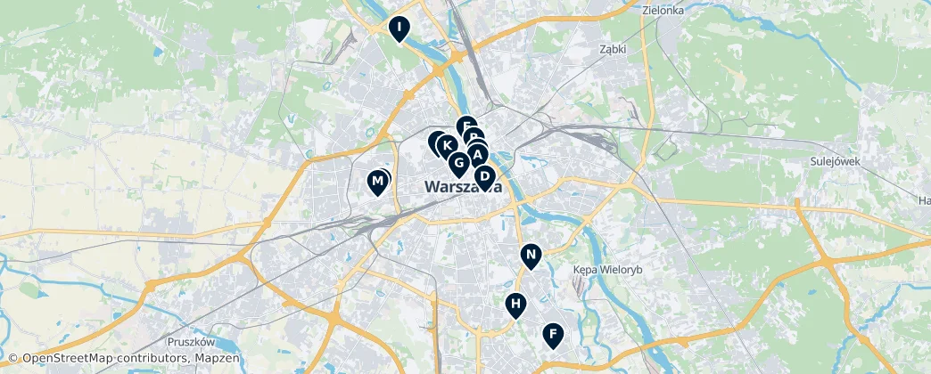 Map of Warsaw