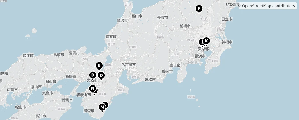 Map of Honshu
