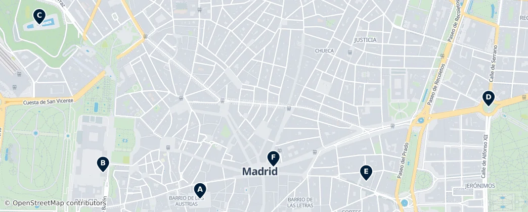 Map of Madrid