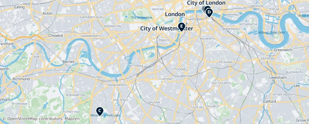 Map of Surrey
