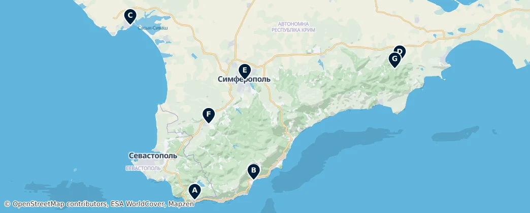 Map of Autonomous Republic of Crimea