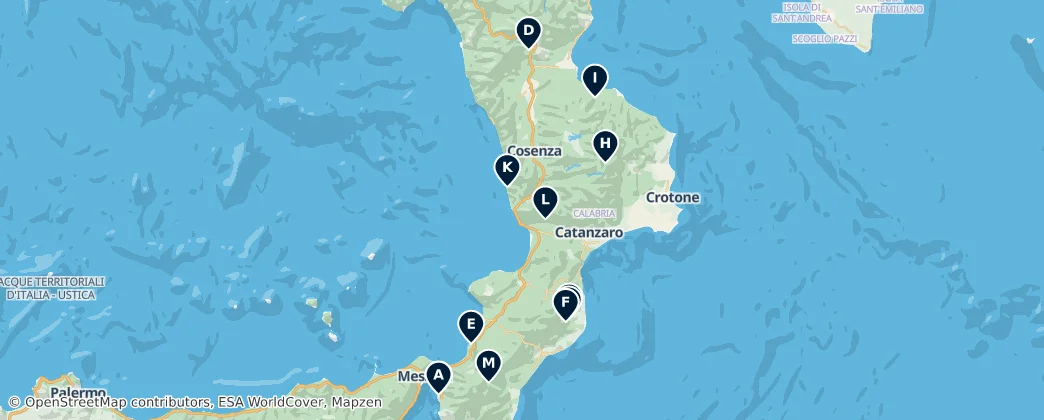 Map of Calabria